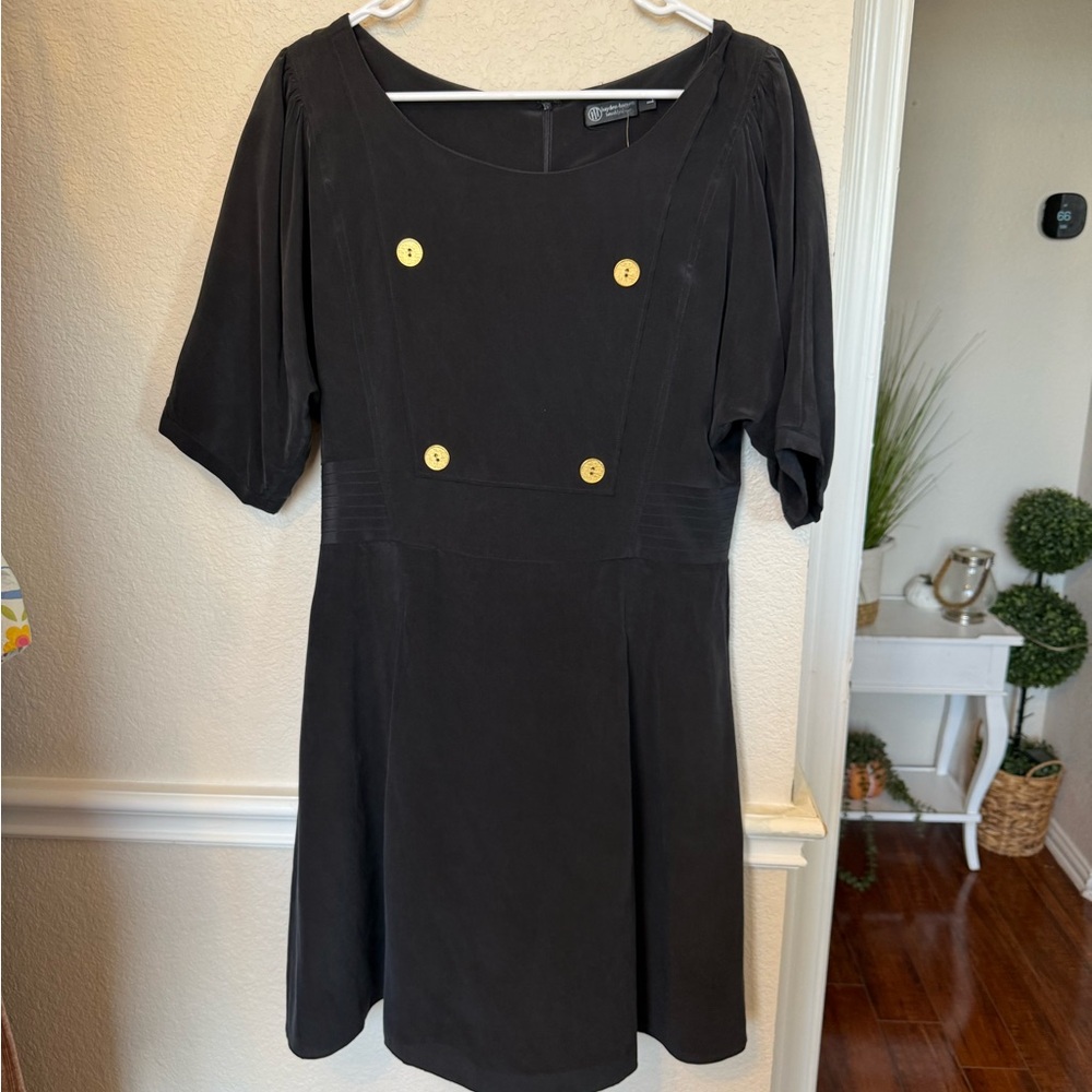 Large Hayden Harnett black silk dress. - Picture 9 of 11